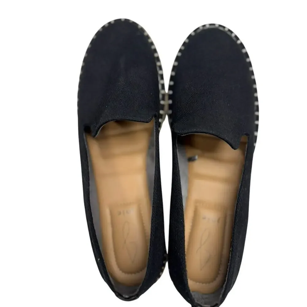 NWOT Joie Cara Espadrille Slip On Shoes in Black Canvas 8M